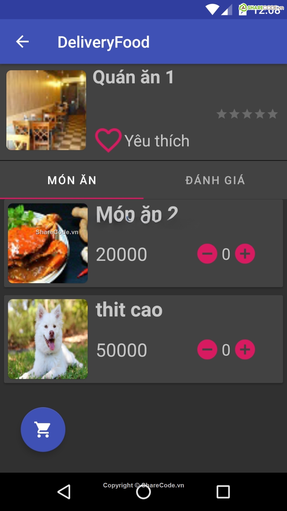 java,món ăn,nhà hàng,đặt hàng,app món ăn