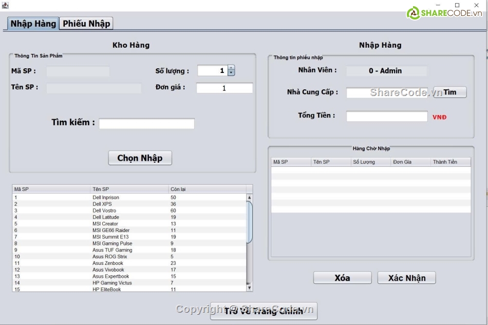 App Desktop JavaSwing,Eclipse,App Quản Lý Cửa Hàng JavaSwing,Quản lý cửa hàng bán máy tính