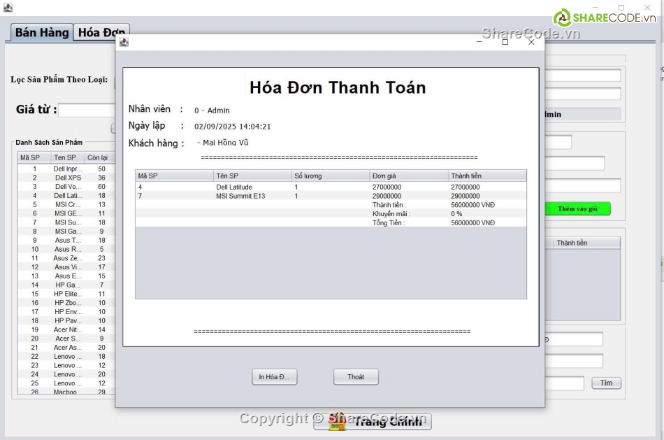 App Desktop JavaSwing,Eclipse,App Quản Lý Cửa Hàng JavaSwing,Quản lý cửa hàng bán máy tính