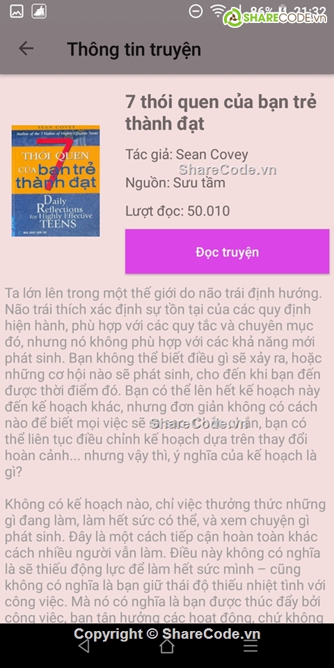 App đọc sách android,Ứng dụng đọc sách online,Book Store android