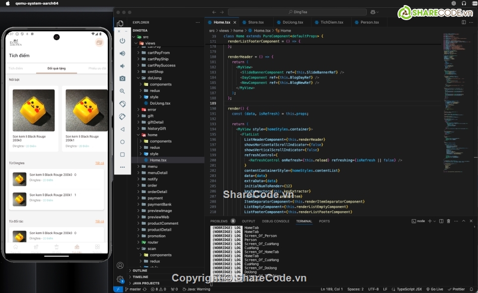 react native app,mua bán trà sữa,expo,thương mại điện tử,android,iOS
