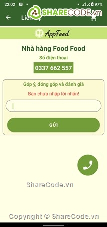 App đồ ăn,app android,app bán hàng,đặt đồ ăn,app đặt món ăn,nhà hàng