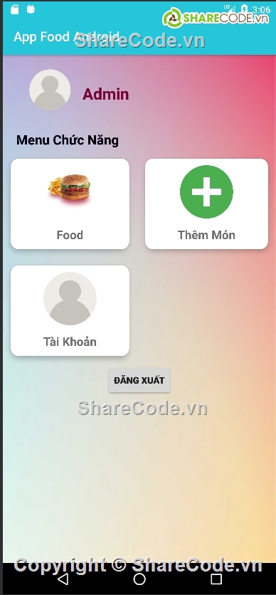 App Android món ăn,app food đồ ăn,code app món ăn,app món ăn food