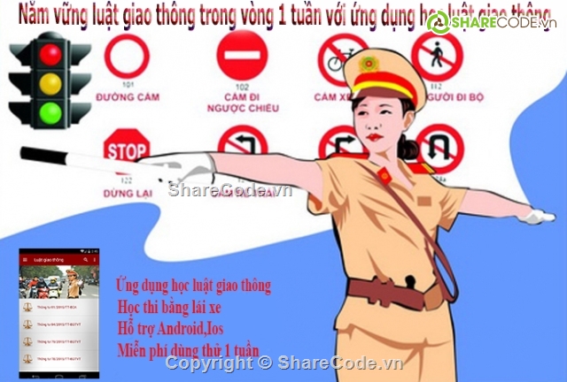 app giao thông,lisview android,custom adapter,Luật giao thông