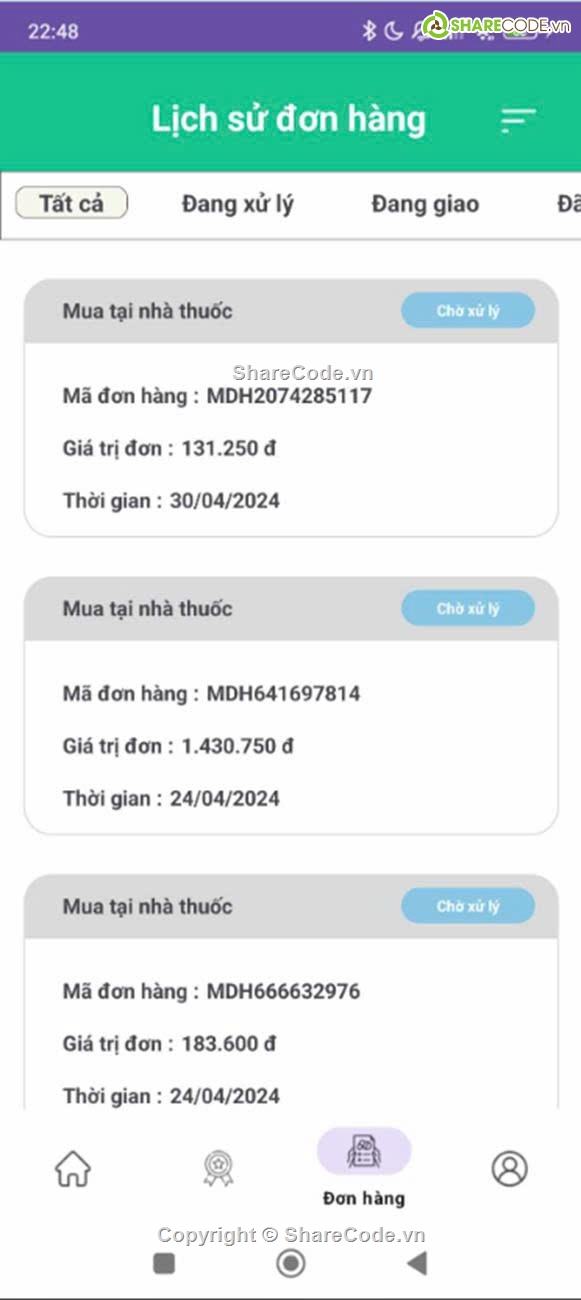 App Bán hàng,App Bán Thuốc Nodejs+Android,Ứng dụng Ecommerce Android