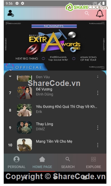 App Android,App nghe nhạc,zing mp3,source code mobile,sharecode mobile,source code zing mp3