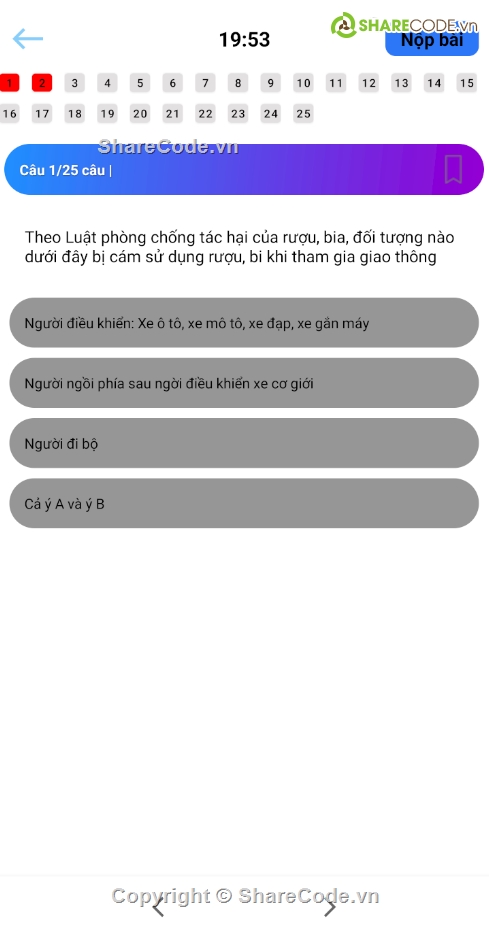 App,java,Luyện thi bằng lái xe,Ôn thi bằng lái xe