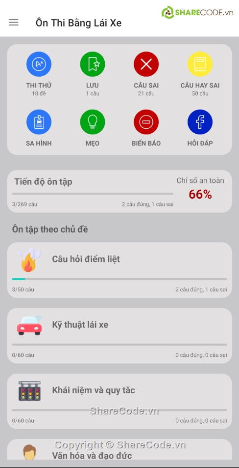App,java,Luyện thi bằng lái xe,Ôn thi bằng lái xe