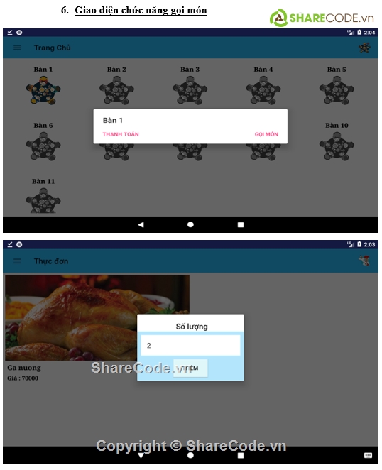 App,orderfood,dự án fpoly,báo cáo + slide,android,ứng dụng android