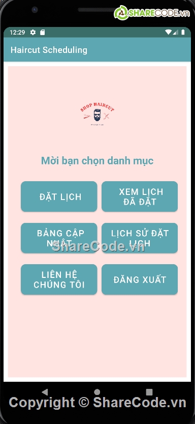 đặt lịch cắt tóc,app đặt lịch cắt tóc,booking,cắt tóc,quản lý tiệm cắt tóc,app android