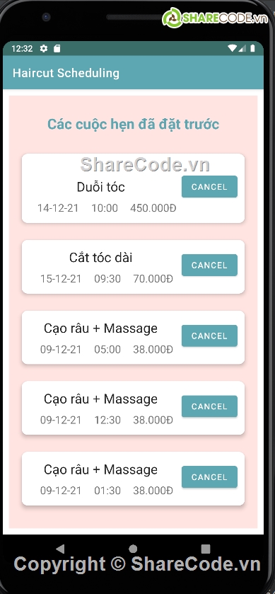 đặt lịch cắt tóc,app đặt lịch cắt tóc,booking,cắt tóc,quản lý tiệm cắt tóc,app android