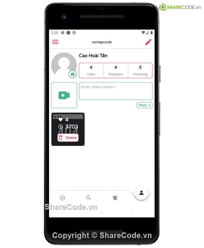 App Android,firebase,App tiktok,ứng dụng tiktok,app mobile tiktok,app video