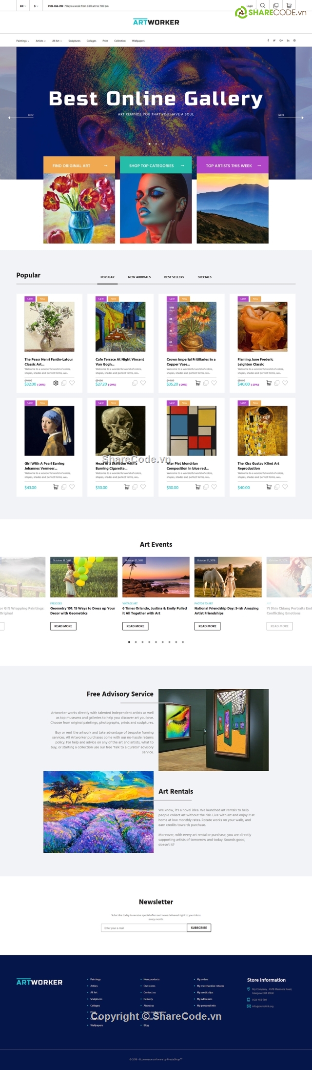 PrestaShop,TEMPLATES,Artworker,Art Templates,Art Gallery Templates,Art & Culture