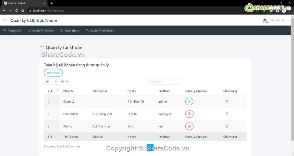 MVC Asp.Net,asp.net quản lý clb,website quản lý clb,source code website quản lý clb,quản lý clb có báo cáo