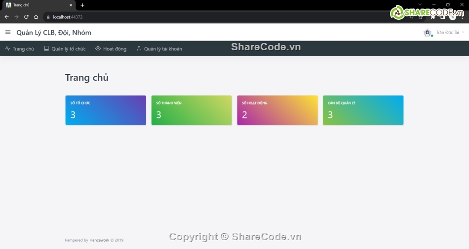 MVC Asp.Net,asp.net quản lý clb,website quản lý clb,source code website quản lý clb,quản lý clb có báo cáo