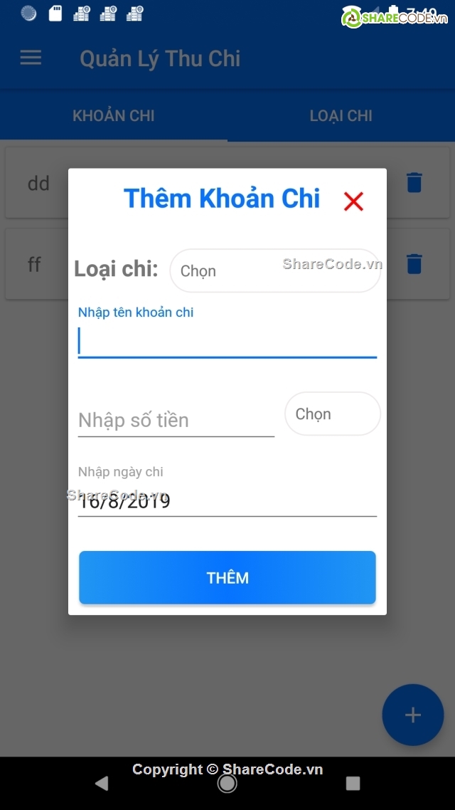 Assignment,Quản Lý Thu Chi,Quản Lý Chi Tiêu,Android chi tiêu