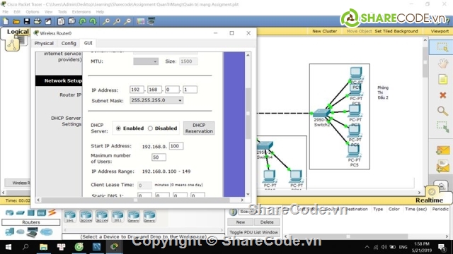 packet tracer,Quản trị mạng,fpt polytechnic,Assignment Quản trị mạng