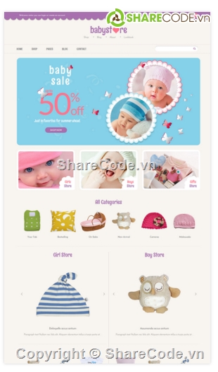 Premium OpenCart,Baby store,OpenCart Themes,web trẻ thơ,web mẹ và bé