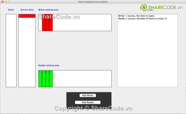 bài toán reader writer,bài toán reader writer java,reader writer,bài toán reader writer giao diện,reader writer problem