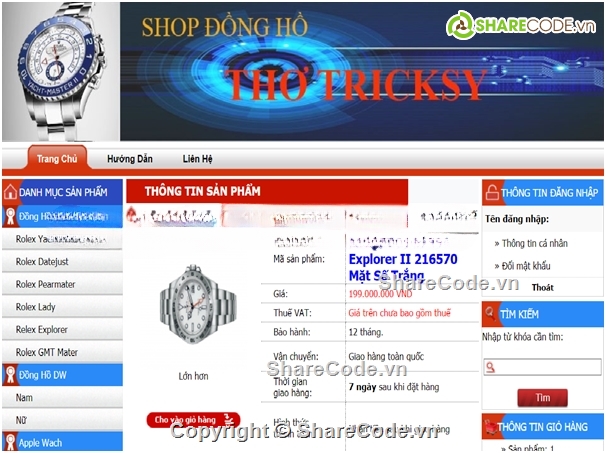 đồ án php,bán đồng hồ,báo cáo,php