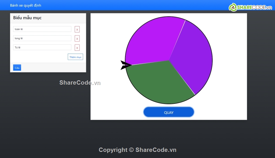 cây quyết định,quay may mắn,php