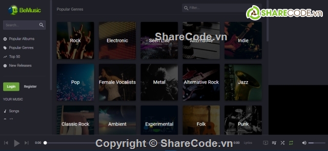 web nhạc,source code app music,BeMusic,Music Streaming Engine,website âm nhạc