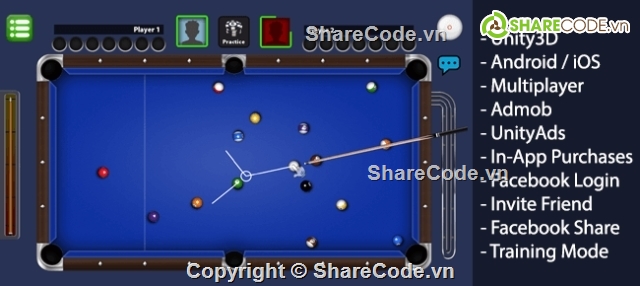 8 Pool,Billards,Mutilplayer,Unity,Đánh bida,8 Ball Pool