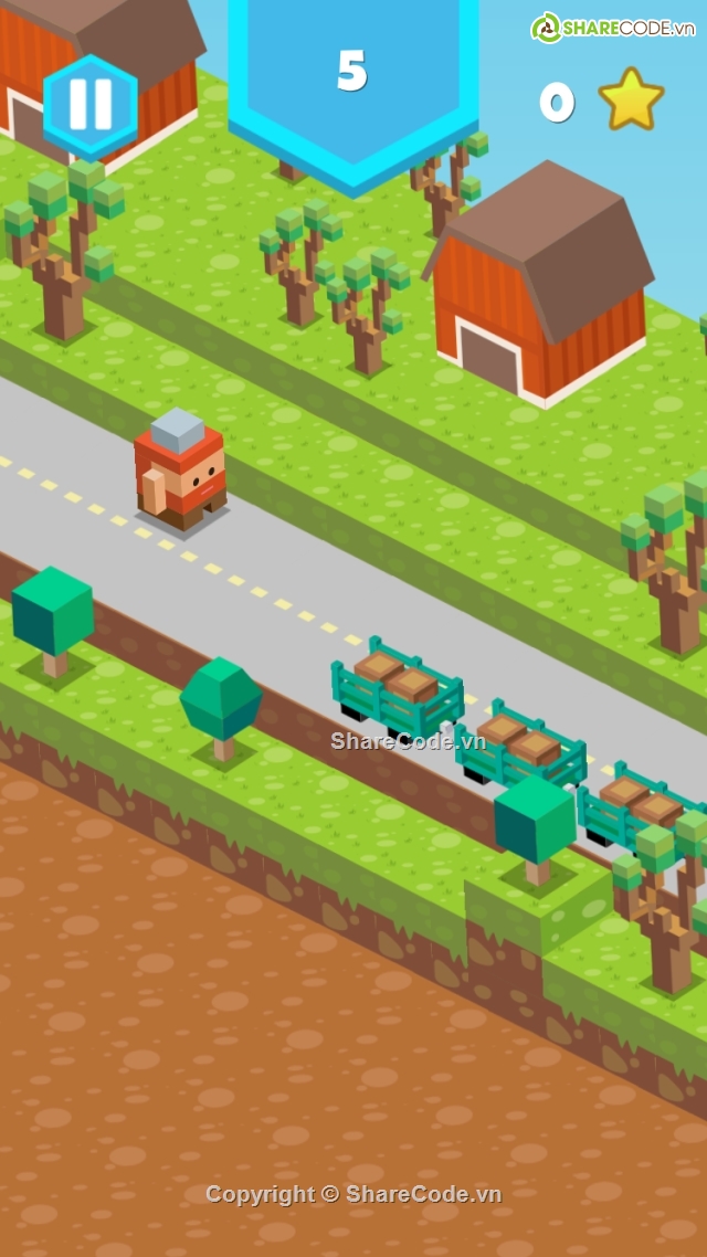 Blocky Road,source code unity,crossy unity game,vượt chướng ngại vật