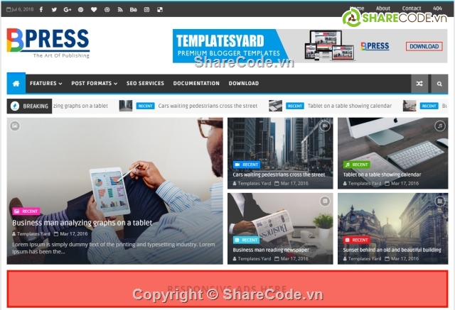 Template website,Template,BPress Magazine Blogger Template,BPress