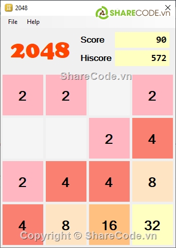 Game 2048,2048,C# game 2048,Game 2048 C#,Game 2048 for newbie,C#