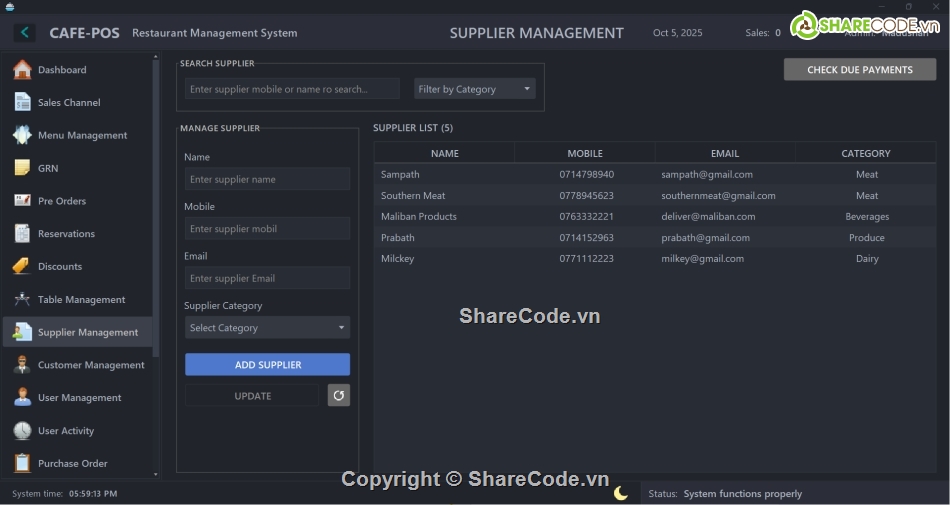 quản lý,nhà hàng,Hệ thống quản lý