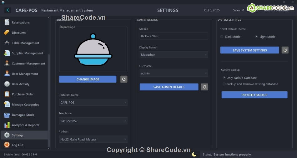 quản lý,nhà hàng,Hệ thống quản lý