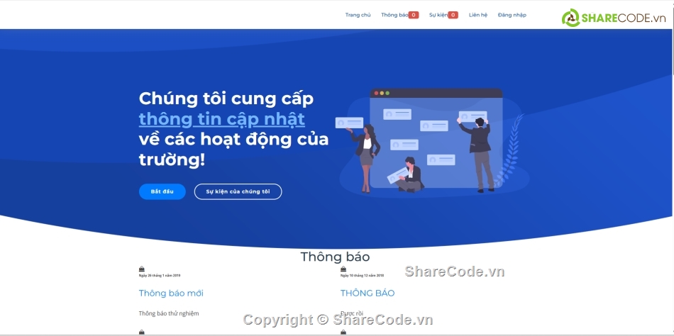 quản lý trường học,thông báo trường học,php mysql