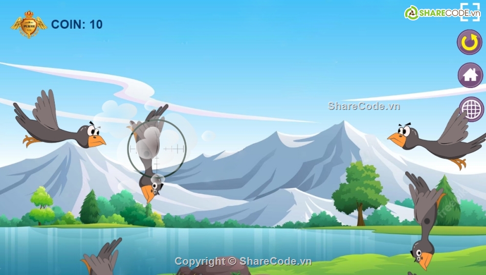 bắn chim,Code game bắn chim,game hay,code game hay,Source game HTML5