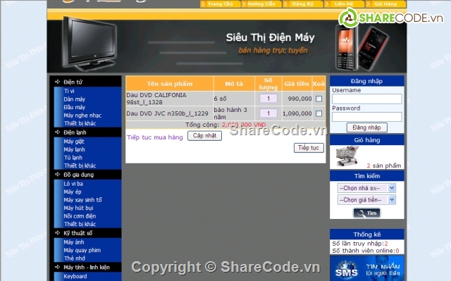 web bán hàng điện máy,source thế giới di động,source điện máy xanh,thương mại điện tử,bán hàng điện tử,code bán máy tính linh kiện