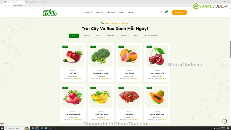 code web ẩm thực,đồ án web bán nông sản sạch,đồ án php bán rau sạch php mysql,đồ án bán thực phẩm php mysql