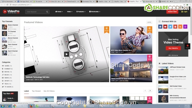 theme video website wordpress,thêm video giong youtube,videopro theme,website giống youtube