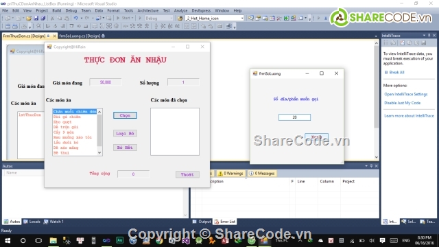 Ứng dụng món ăn,Visual C#,ứng dụng quán ăn,chọn món ăn