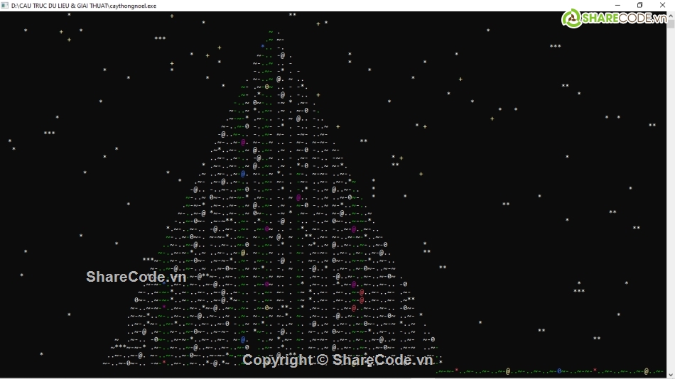 Noel,code cây thông noel,cây thông noel c++