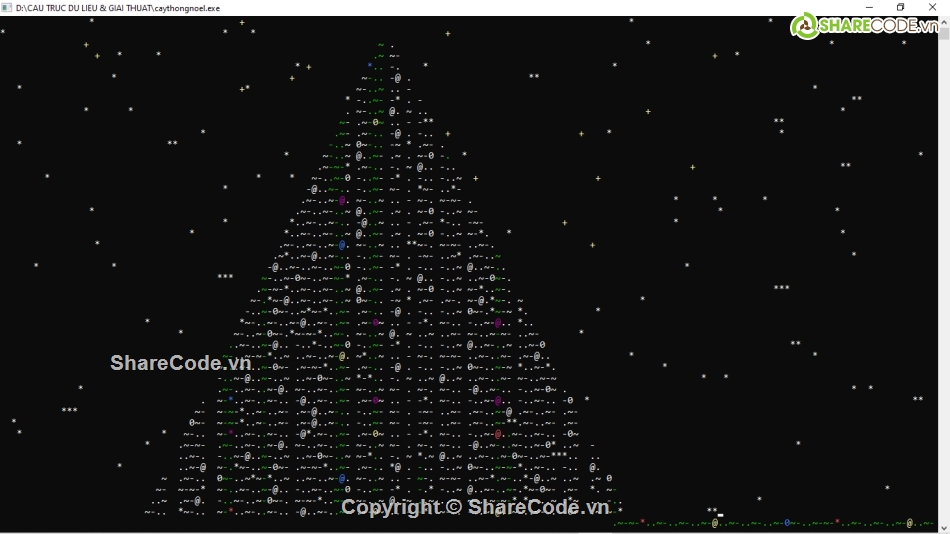 Noel,code cây thông noel,cây thông noel c++