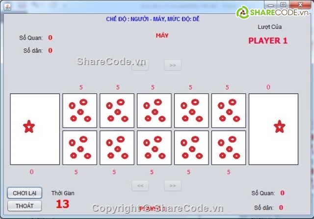 trò chơi,Quan,Ô ăn quan,Game cờ,code java,trò chơi Ô Ăn Quan