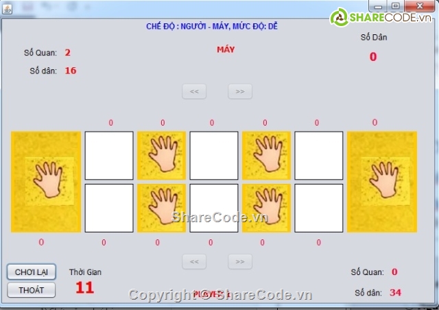 trò chơi,Quan,Ô ăn quan,Game cờ,code java,trò chơi Ô Ăn Quan