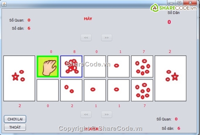 trò chơi,Quan,Ô ăn quan,Game cờ,code java,trò chơi Ô Ăn Quan