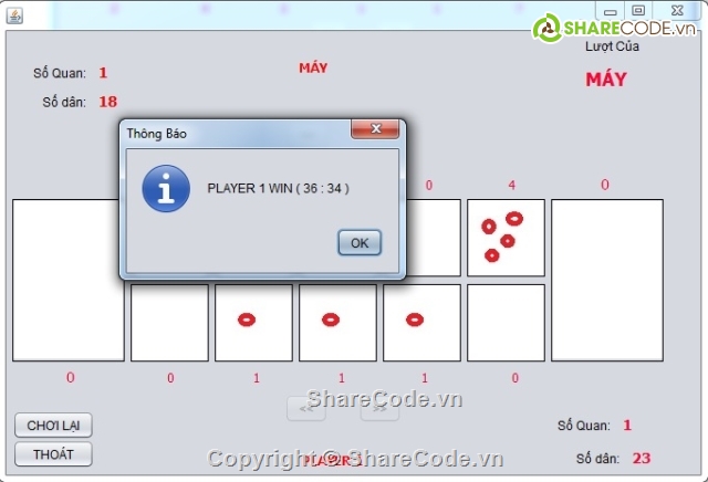 trò chơi,Quan,Ô ăn quan,Game cờ,code java,trò chơi Ô Ăn Quan