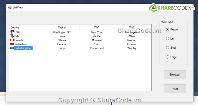 lập trình C#,listview,lập trình trực quan