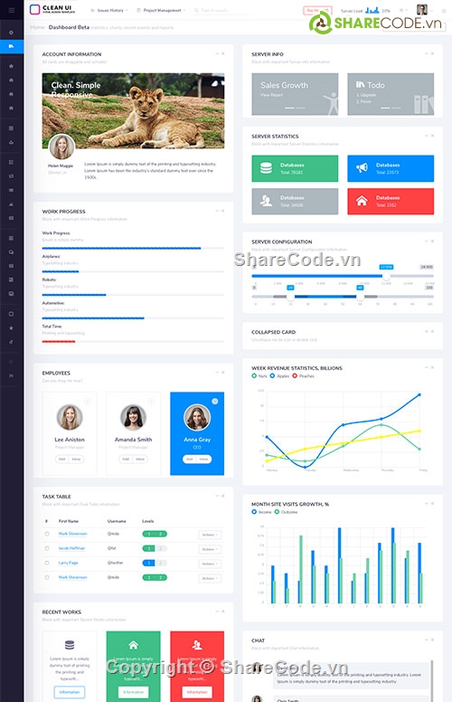 admin dashboard,admin template,backend,bootstrap,Clean UI HTML Pro