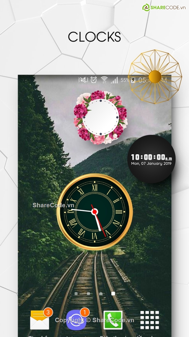 Clock live wallpaper,Live wallpaper,android studio,analog clock live wallpaper,digital clock live wallpaper