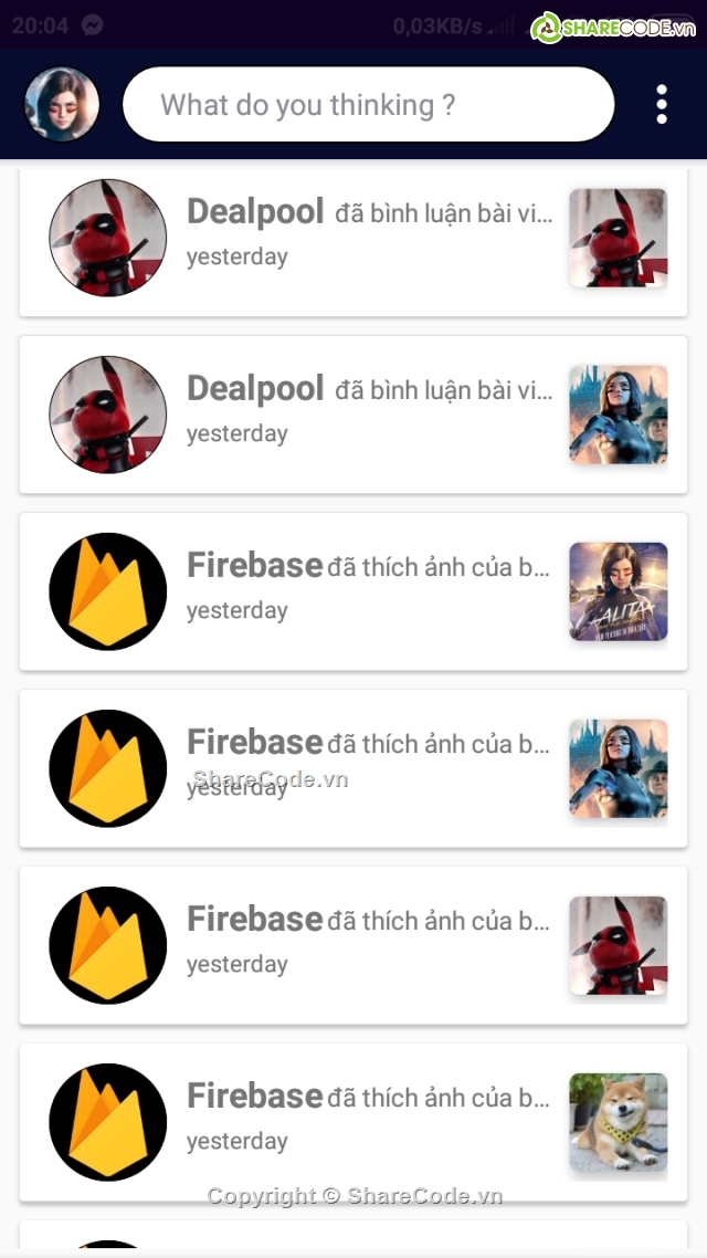 App Android,App Social Firebase,App mạng xã hội,App xã hội dùng Firebase,ứng dụng mạng xã hội,App Social dùng Firebase