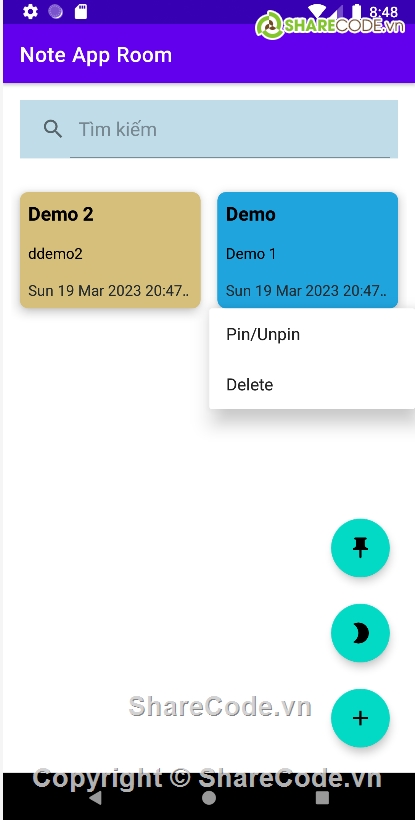 app ghi chú,app note,app note android,app note java