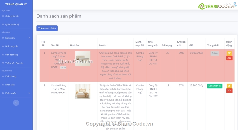 web bán hàng asp.net mvc,Full code và tài liệu,website bán hàng,ASP.NET,Bán nội thất,code thương mại điện tử